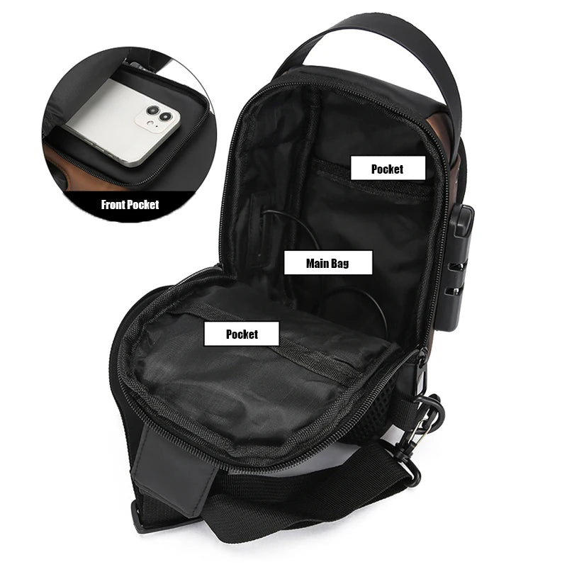 UrbanCarry Anti-Theft Sling Bag - Gold Blue color