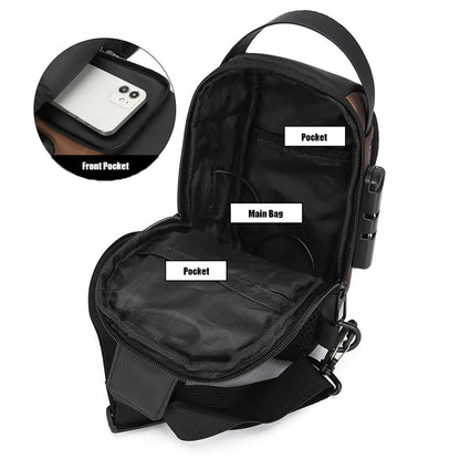 UrbanCarry Anti-Theft Sling Bag - Gold Blue color
